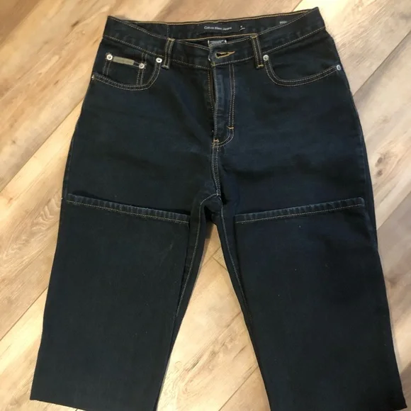 Calvin Klein Jeans Dark Blue Wash Boot Cut Size 8 32" Length - Picture 3 of 14